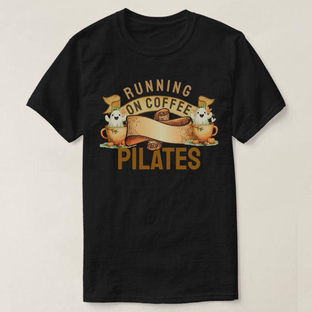 Camiseta Executando Em Pilatos De Café (Frente do Design)