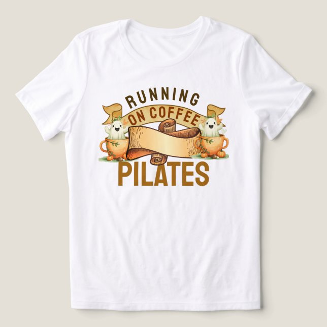Camiseta Executando Em Pilatos De Café (Design frontal)