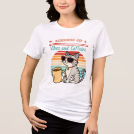 Camiseta Executando em Vibes & Caffeine - Legal Cat Retro