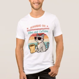 Camiseta Executando em Vibes & Caffeine - Legal Cat Retro