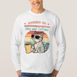Camiseta Executando em Vibes & Caffeine - Legal Cat Retro