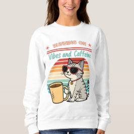 Camiseta Executando em Vibes & Caffeine - Legal Cat Retro