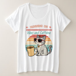 Camiseta Executando em Vibes & Caffeine - Legal Cat Retro