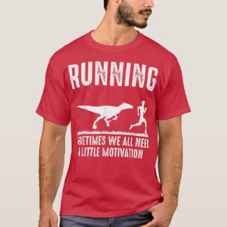 Camiseta Executando Motivação Engraçada Dinossauro Corre Pe