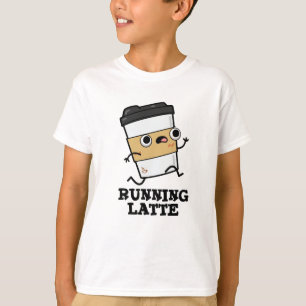 Camiseta Executando O Café Engraçado Latte
