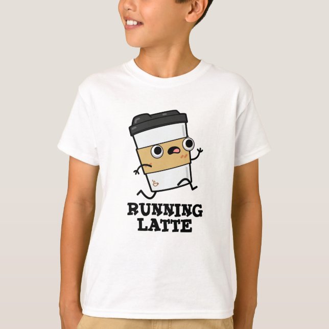 Camiseta Executando O Café Engraçado Latte (Frente)