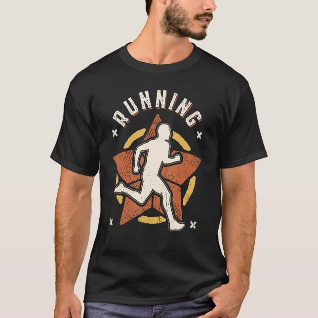 Camiseta Executando o Vintage Retro Classic Sport (Frente)