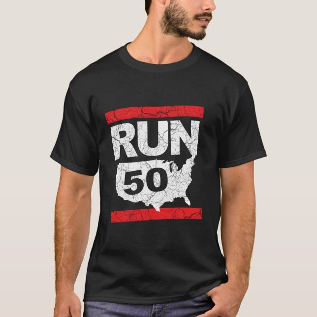 Camiseta Executar 262 Estados 50 Ultramarathon Runner Inspi (Frente)
