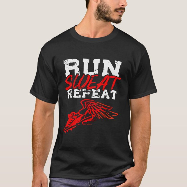 Camiseta Executar A Via E O Campo Do Sneaker Com Ondas Repe (Frente)