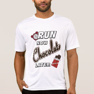 Camiseta Executar Agora Chocolate Mais Tarde Esporte-Tek SS