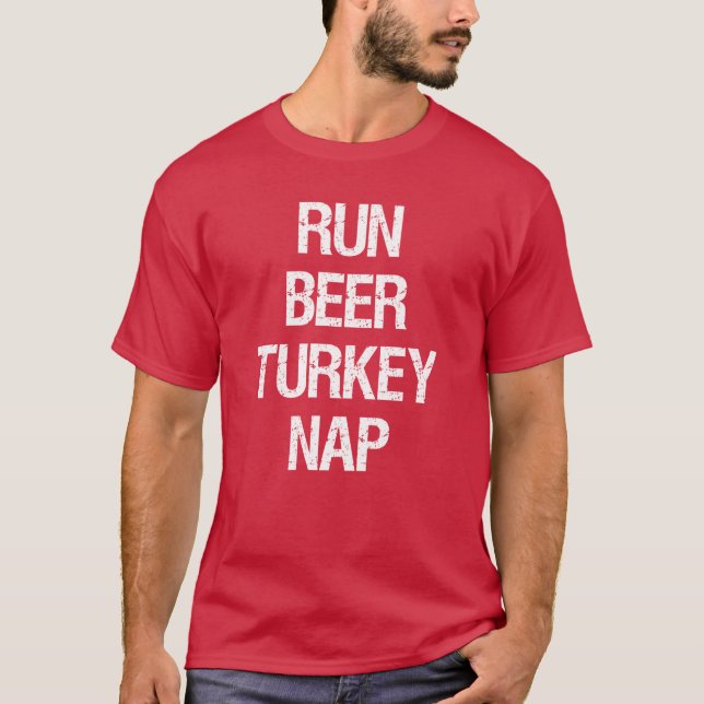 Camiseta Executar Beer Turkey Nap Trot (Frente)
