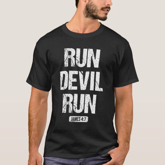 Camiseta Executar Bíblia Diabo - Presente Cristão Runner in (Frente)