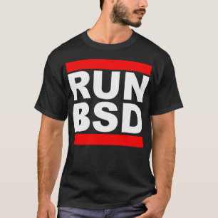 Camiseta Executar Bsd - Design Branco Legal Para Hackers Un