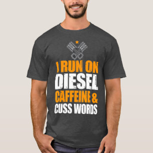 Camiseta Executar em Cafeína Diesel Palavras Cusp Urbo Dies