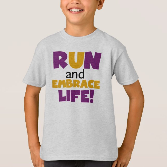 Camiseta Executar Embrace Life Purple Yellow (Frente)