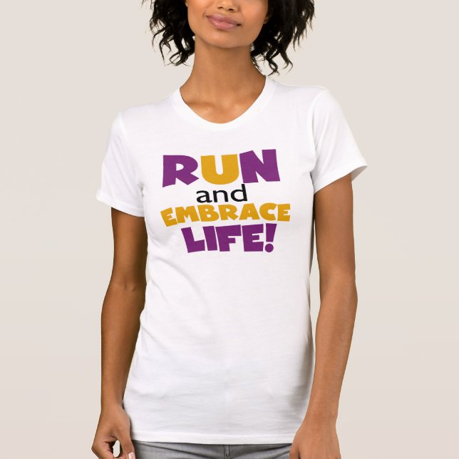 Camiseta Executar Embrace Life Purple Yellow (Frente)