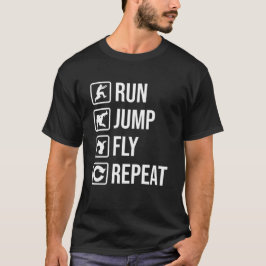 Camiseta Executar Execução de Repetição de Voo Funny Parkou