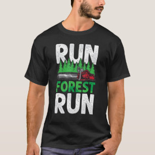 Camiseta Executar Floresta Executar Lumberjack Chainsaw Log