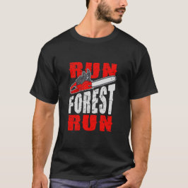 Camiseta Executar Floresta Executar Lumberjack, Citar Engra