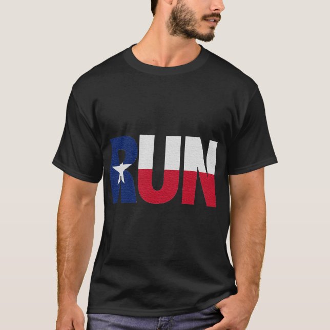 Camiseta Executar Gráfico de Motivação do Orgulho do Texas  (Frente)