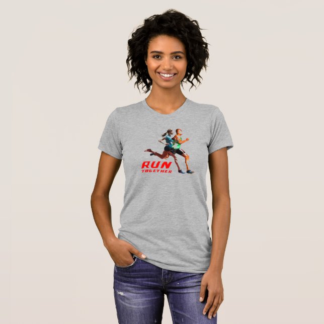 Camiseta Executar juntos | Bella-Canvas-Ajustado-fino (Frente Completa)