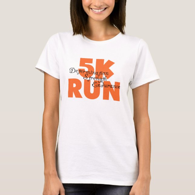 Camiseta Executar Laranja de 5K (Frente)