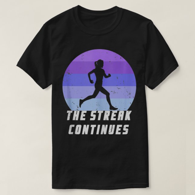 Camiseta Executar Streak 365 Executando Silhouette Runner D (Frente do Design)
