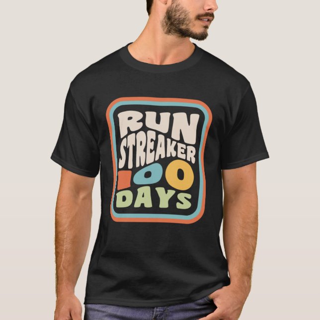 Camiseta Executar Streak Run Streaker 100 dias de execução (Frente)