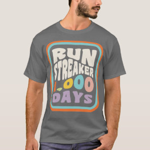 Camiseta Executar Streak Run Streaker 1.000 dias de Comma e