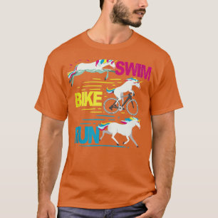 Camiseta Executar Triatleta Funny Triathlon de Bike Unicorn