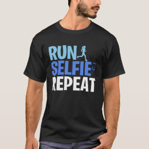 Camiseta Execute Selfie Repeat Funny Running Memory