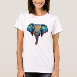 Camiseta Exemplo de baixo teor de poli do elefante em forma