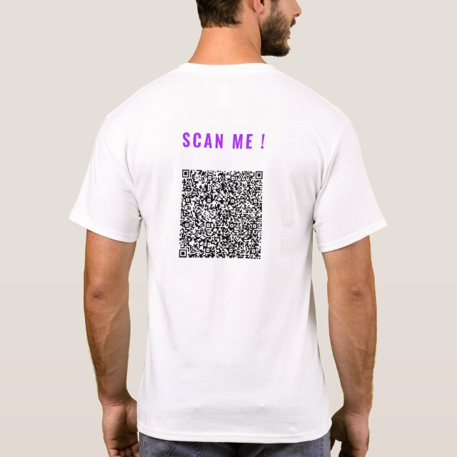 Camiseta Exemplo de Código QR Divertido Personaliz (Verso)