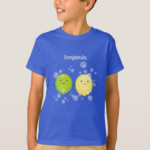 Camiseta Exemplo de desenho animado de limão de limão fel