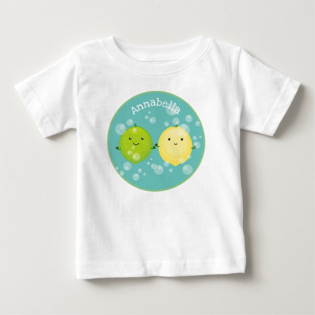 Camiseta Exemplo de desenho animado de limão de limão feliz (Frente)