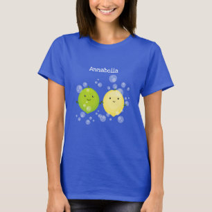 Camiseta Exemplo de desenho animado de limão de limão feliz