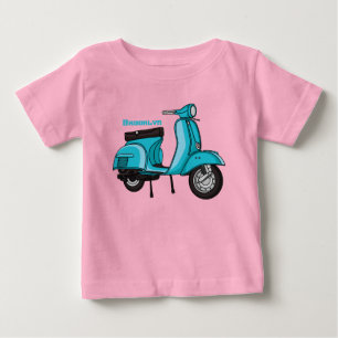 Camiseta Exemplo de desenho animado de motocicleta em forma