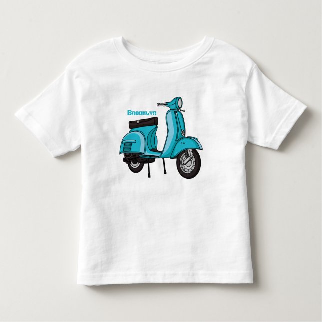 Camiseta Exemplo de desenho animado de motocicleta em forma (Frente)
