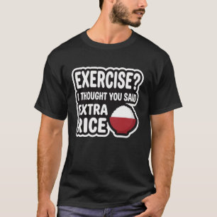 Camiseta Exercício Arroz Extra Engraçado Academia   Humor d