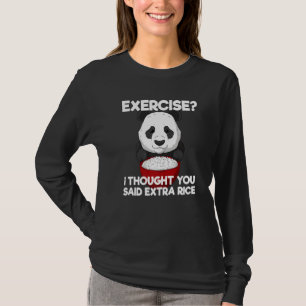 Camiseta Exercício de Arroz Extra Panda Treinando Pun Ppreg