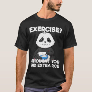 Camiseta Exercício de Arroz Extra Panda Treinando Pun Ppreg