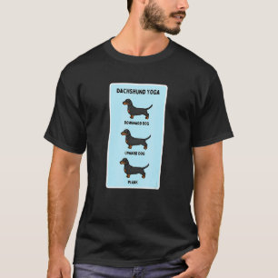Camiseta Exercício de Piada do Bobo Dachshund Yoga Pet Owne