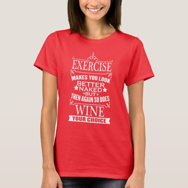 Camiseta Exercício Engraçado das Mulheres (Frente)