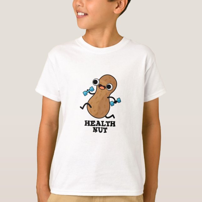 Camiseta Exercício Engraçado de Nut Saúde Peanut Pun (Frente)