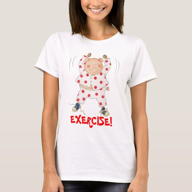 Camiseta Exercício leitão bonito (Frente)