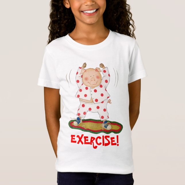 Camiseta Exercício leitão bonito (Frente)