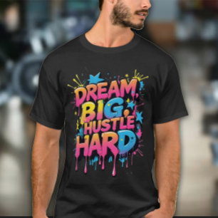 Camiseta Exercício Masculino Sonhe Grande Trabalhe Duro
