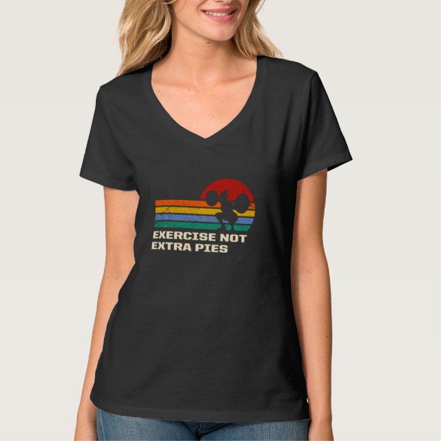 Camiseta Exercício Não É Pizza Extra Engraçado Trabalho Hum (Frente)