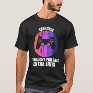 Camiseta Exercite Vidas Extras Controle de Jogo Gamer Retrô