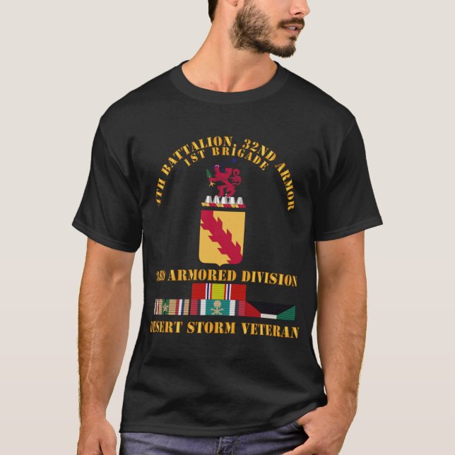 Camiseta Exército - 4º Bn, 32º Armor - 3º Divi blindado - D (Frente)